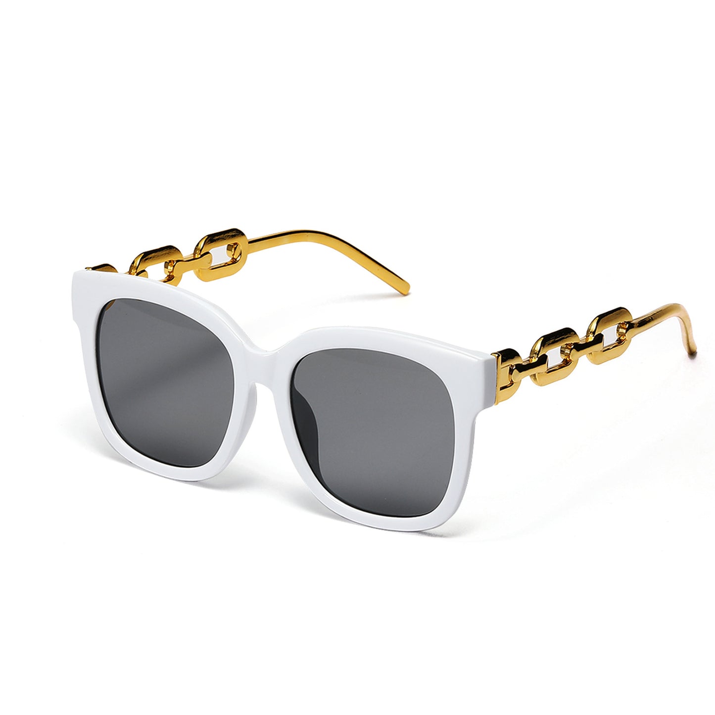 Damen modische oversized Sonnenbrille mit luxuriösem Kettenrahmen Karnz