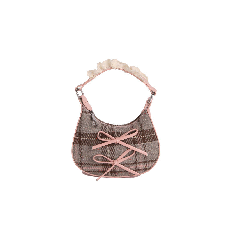 WoStylish Karo-Muster Handtasche Karnz