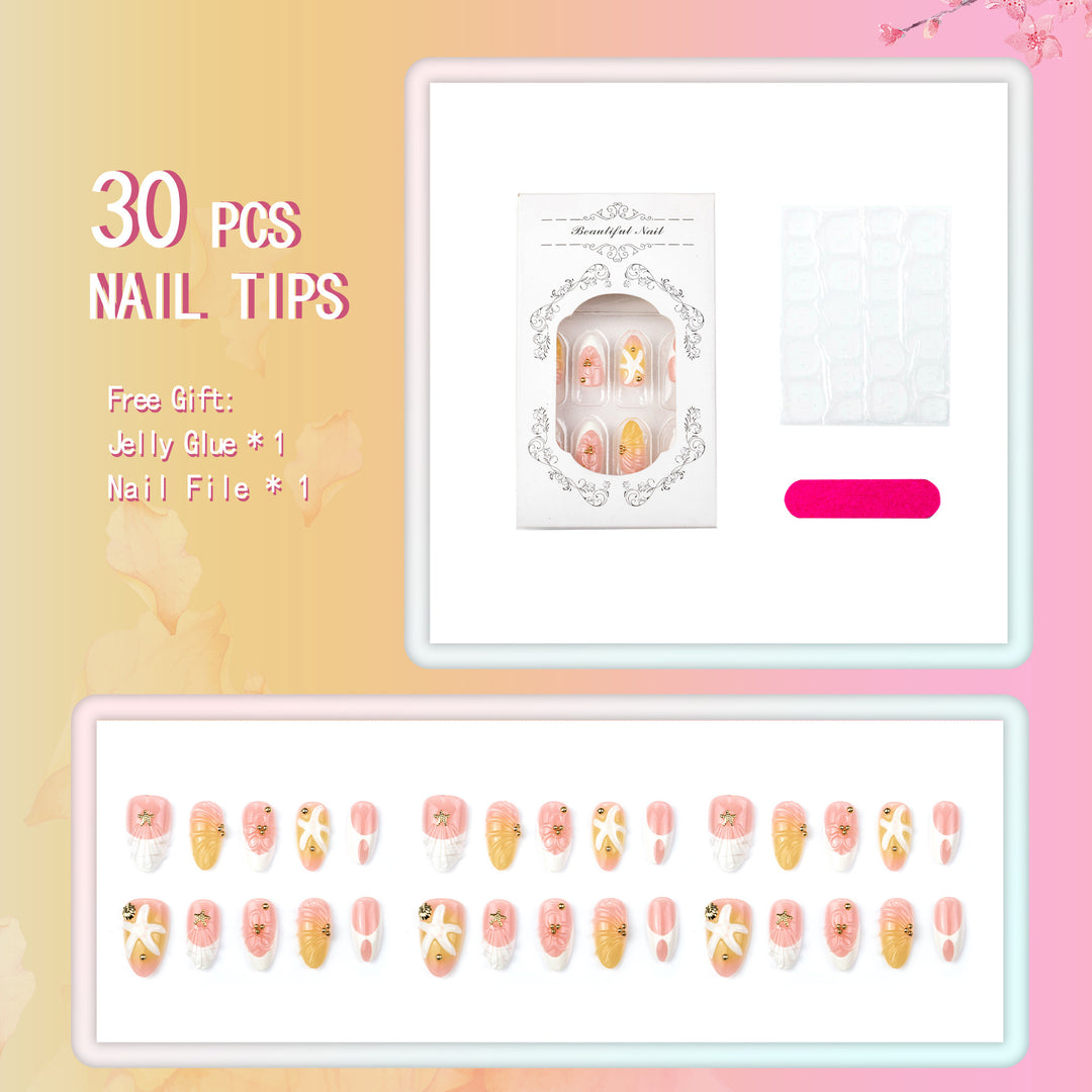 Luxuriöses von Ozeanen inspiriertes Press-On Nail Set