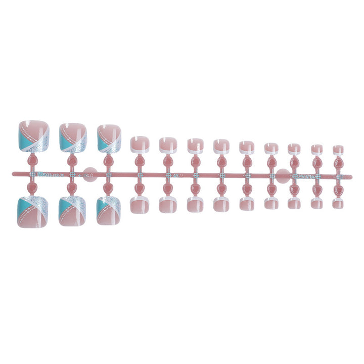 Stylisches Gel Press-On Nail Set mit geometrischem Design Karnz