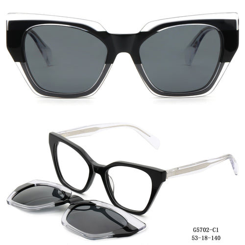Damen auffällige Oversized-Sonnenbrille mit abnehmbaren Gläsern Karnz
