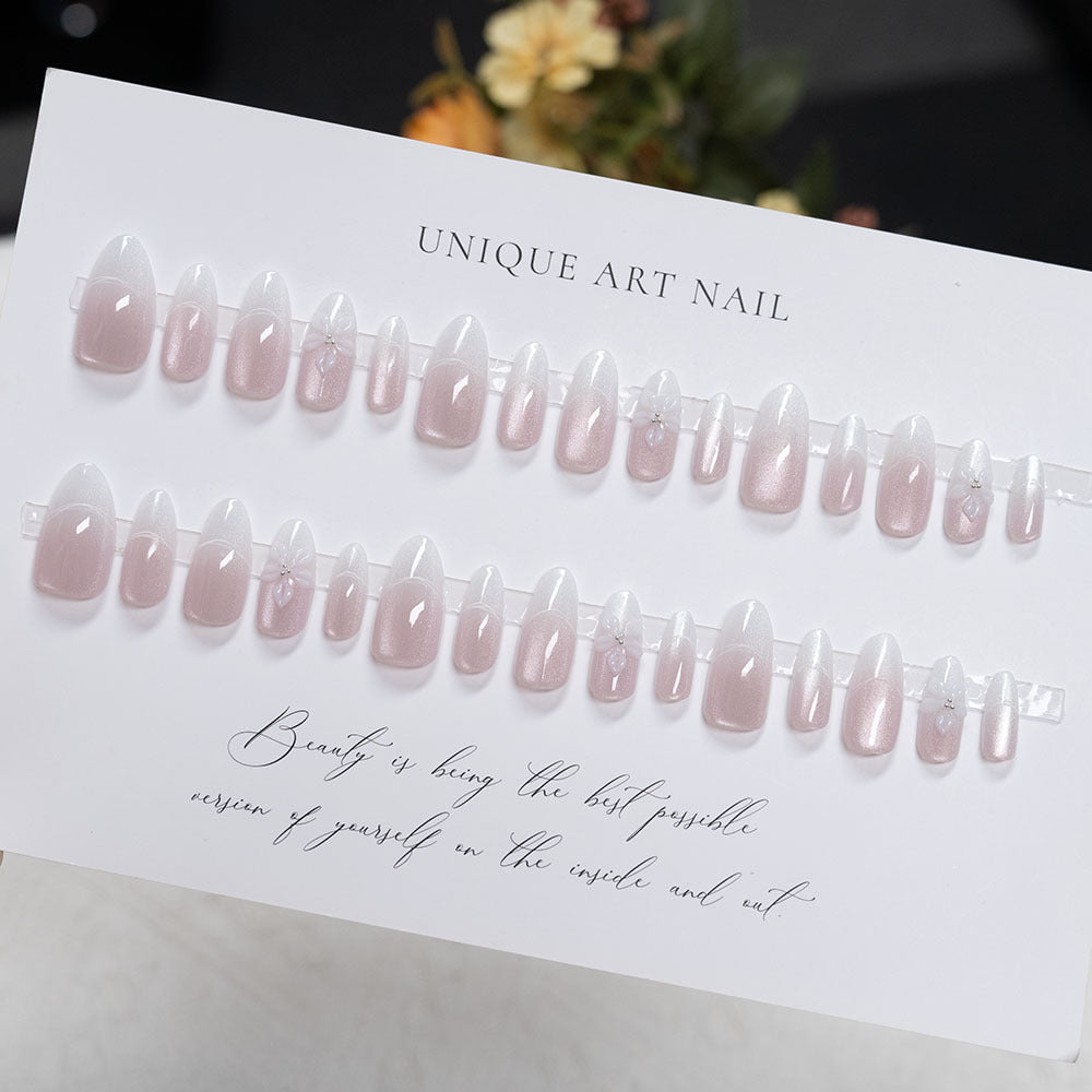 Blumenverzierte Stiletto Druck-Nägel
