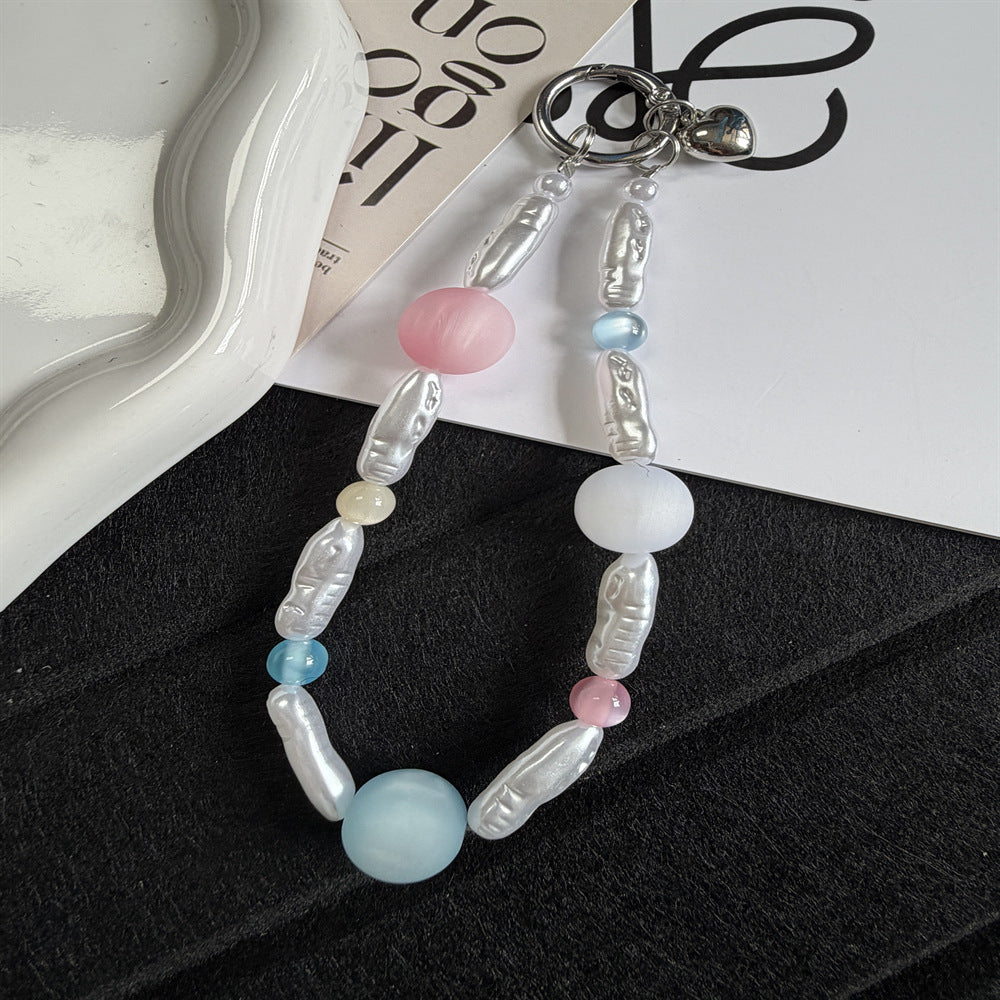 Elegante Perlen Charm Schlüsselanhänger Karnz 1790134705