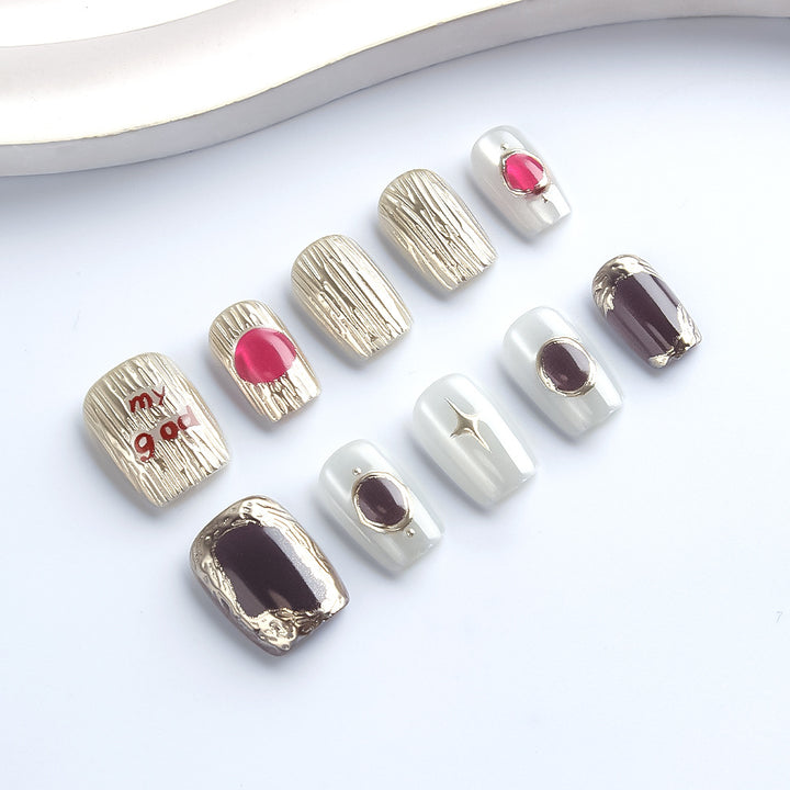 Dekorative Luxus Press-On Nagelkunst Karnz