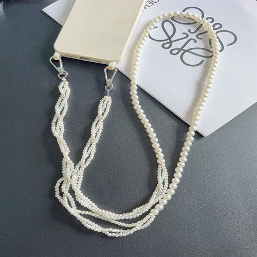 Elegante schichtweise Perlen Brillen Kette Karnz