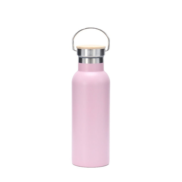 Damen isolierte Edelstahl-Trinkflasche mit Holzdeckel Karnz