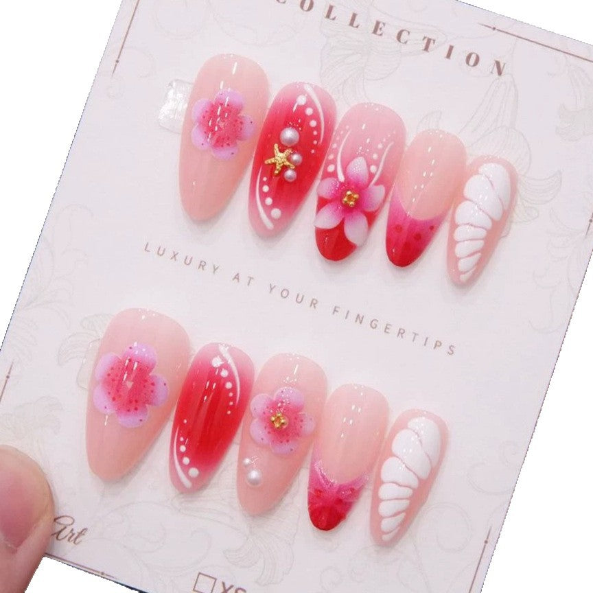 Elegantes Floral Acryl-Nagel-Set