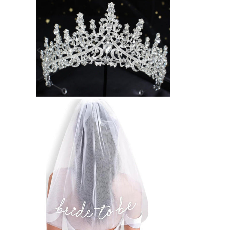Damen Hochzeit Tiara und Schleier Set Karnz