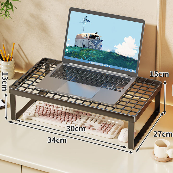 Erhöhter Mesh Laptop-Ständer mit Stauraum unter der Tastatur