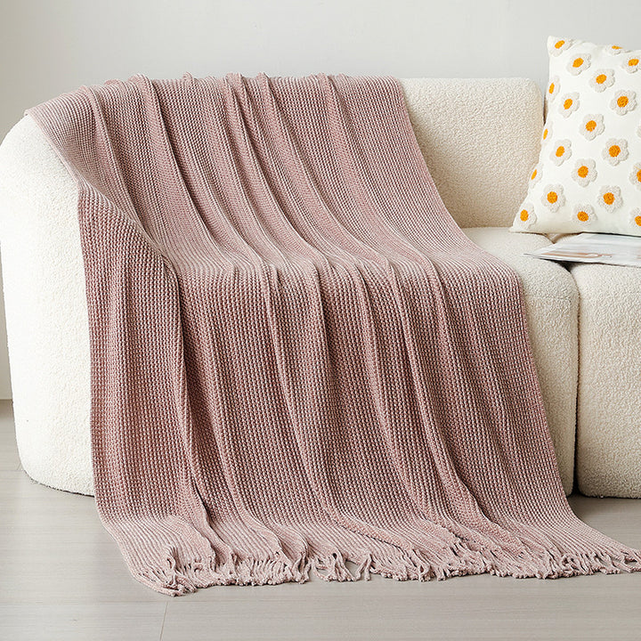 Weiches strukturiertes Strickwurfdecke