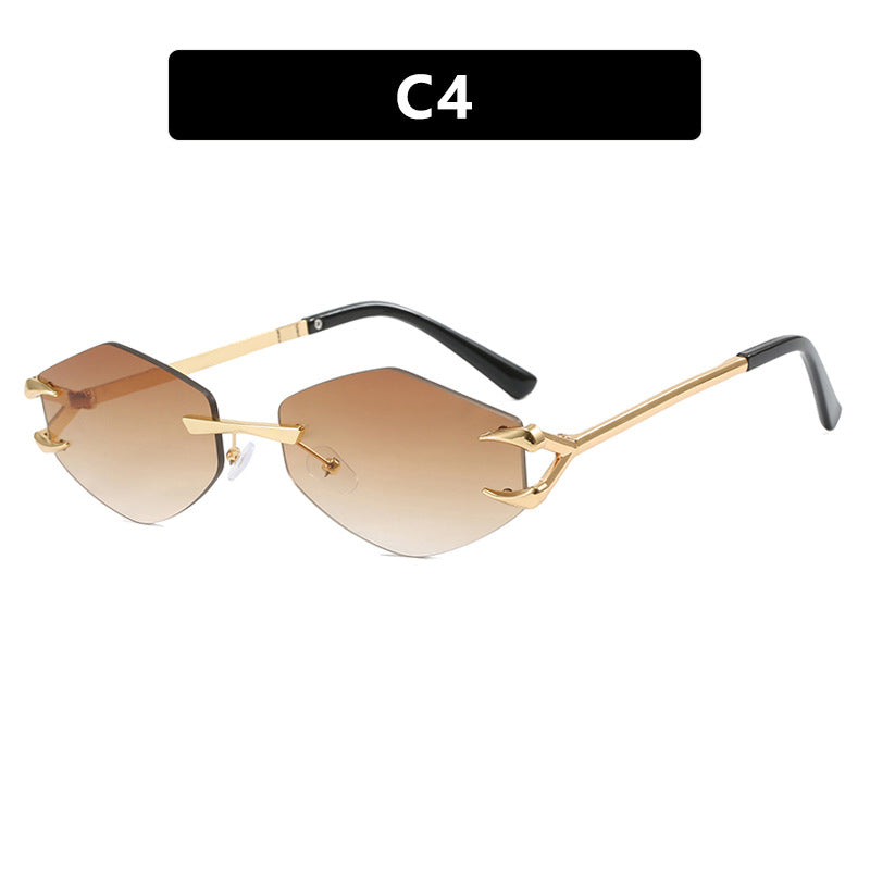 Damen extravagante hexagonale Sonnenbrille mit innovativem Rahmen und UV-Schutz Karnz