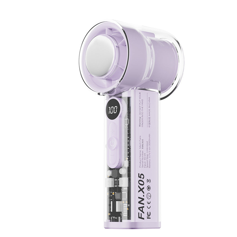 Damen tragbarer Mini-Hochgeschwindigkeitsventilator mit LCD-Anzeige Karnz