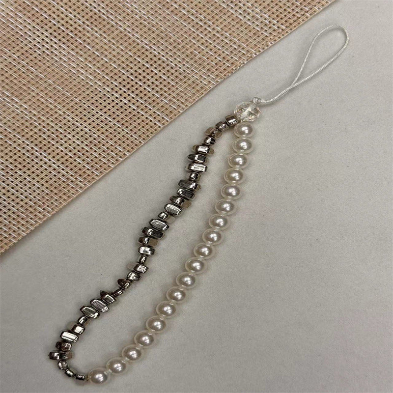 Elegante Perlen- und Metallic-Perlen-Brillen-Kette Karnz