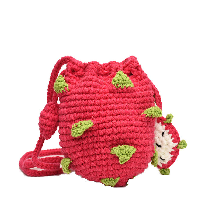Häkeln Erdbeer-Themen Mini Rucksack