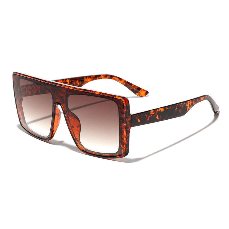 Damen oversized quadratische Sonnenbrille mit luxuriösem Schildpatt-Design Karnz