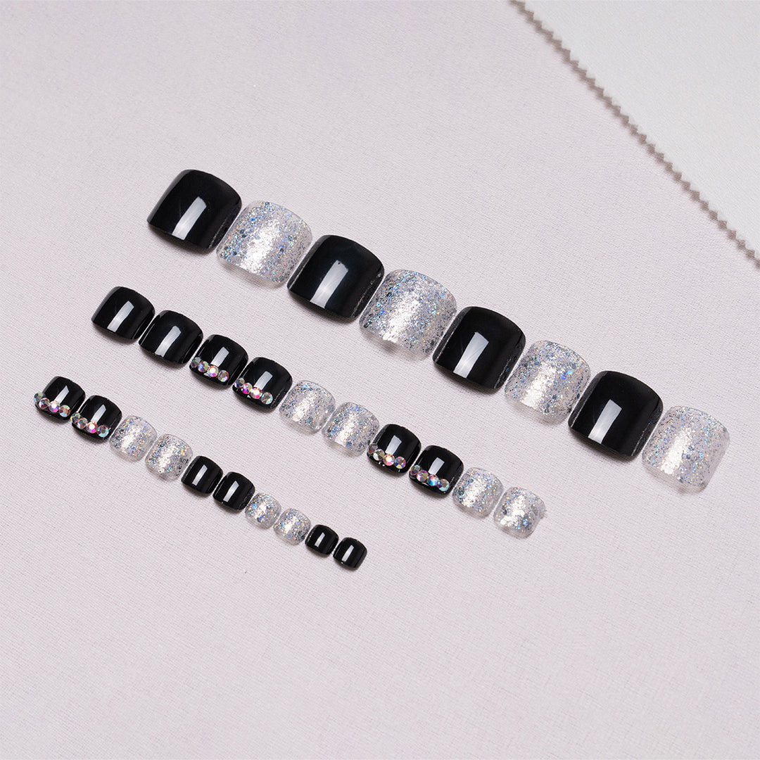 Glitzerndes Strass-Pediküre-Set