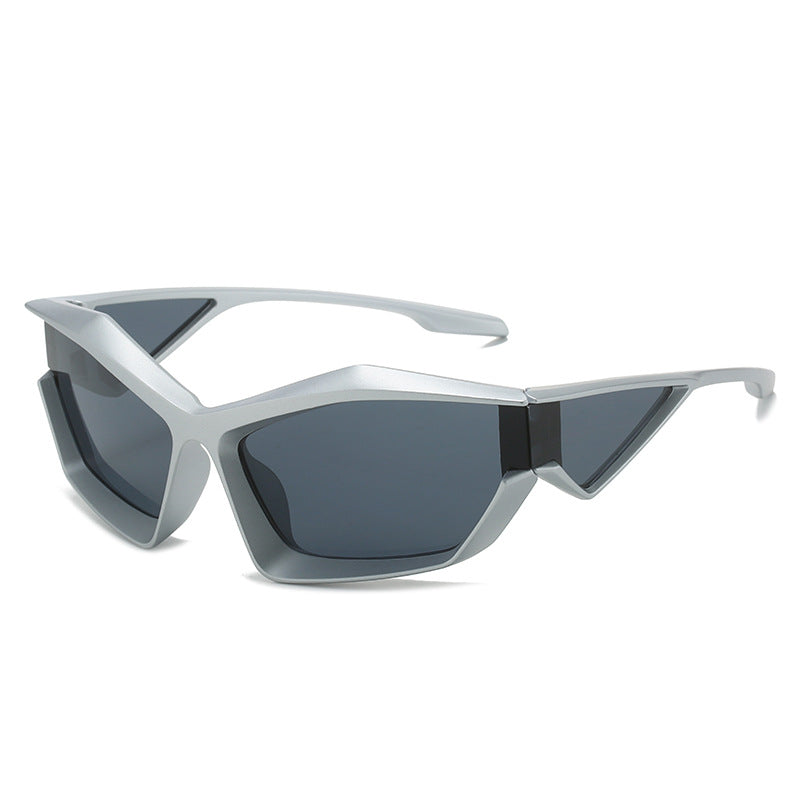 Damen sportliche Performance-Sonnenbrille mit modernem Geometrie-Rahmen Karnz