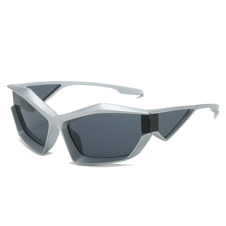 Damen sportliche Performance-Sonnenbrille mit modernem Geometrie-Rahmen Karnz