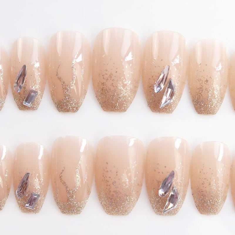 Künstlerisches Glitzer Press-On Nagelset