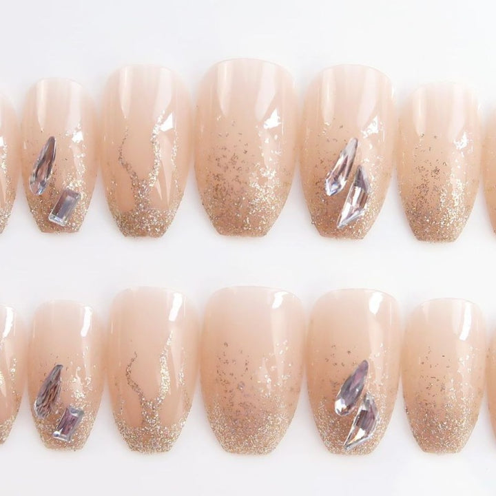 Künstlerisches Glitzer Press-On Nagelset