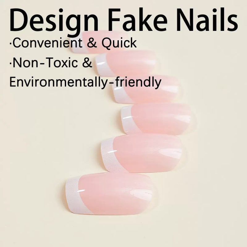Elegante French Tip Druck-Nägel