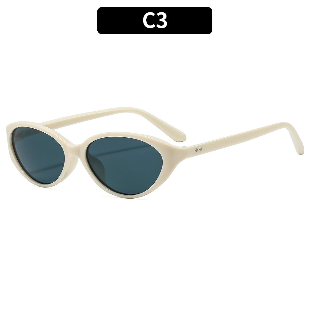 Vintage Katzenauge Sonnenbrille mit transparentem Rahmen