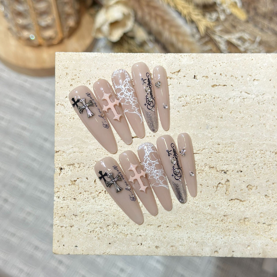 Luxus Gothic Press-On Nail Art Set Karnz