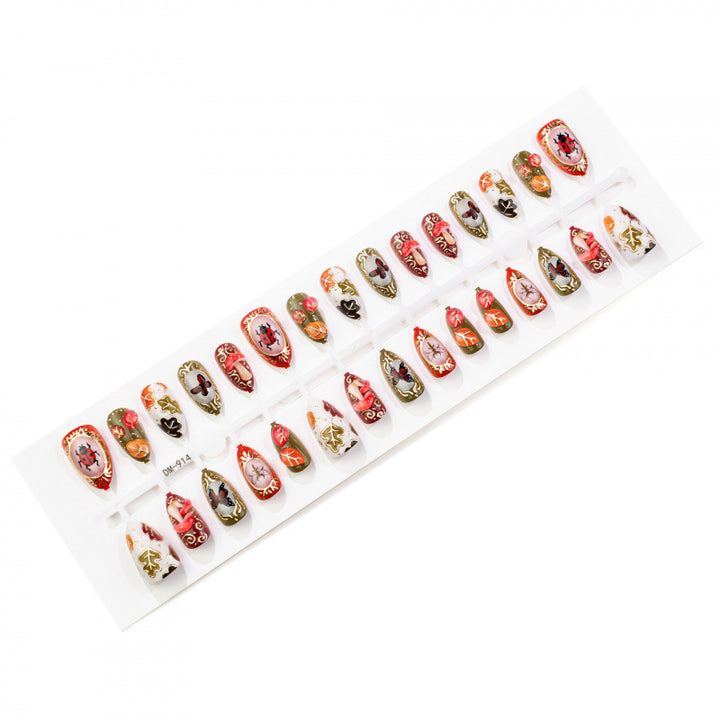 Herbst-inspirierter Artisan Press-On Nagelset