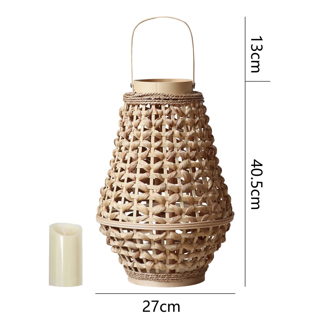 Elegante Laterne aus geflochtenem Rattan Karnz