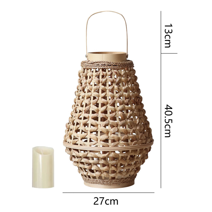 Elegante Laterne aus geflochtenem Rattan Karnz