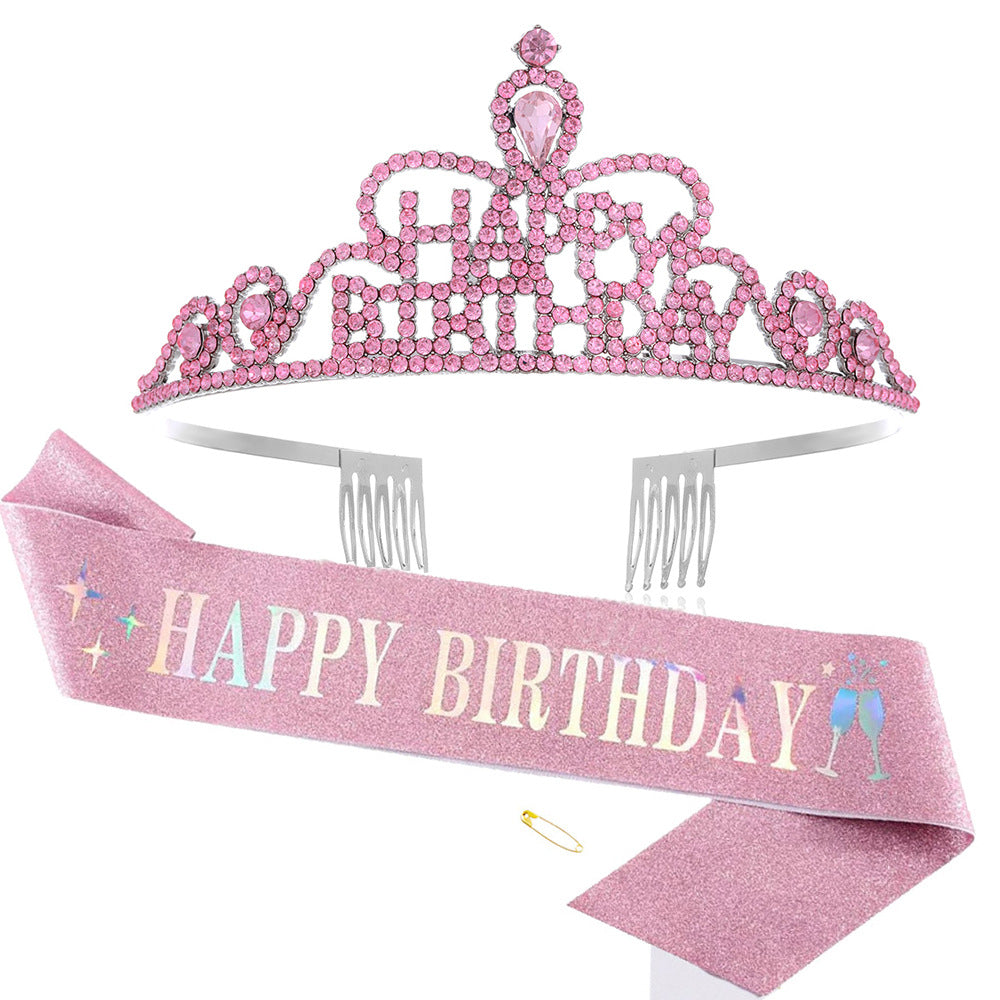 Damen Funkenkrone mit „Happy Birthday“ Schriftzug Karnz