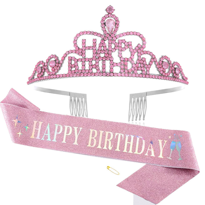Damen Funkenkrone mit „Happy Birthday“ Schriftzug Karnz