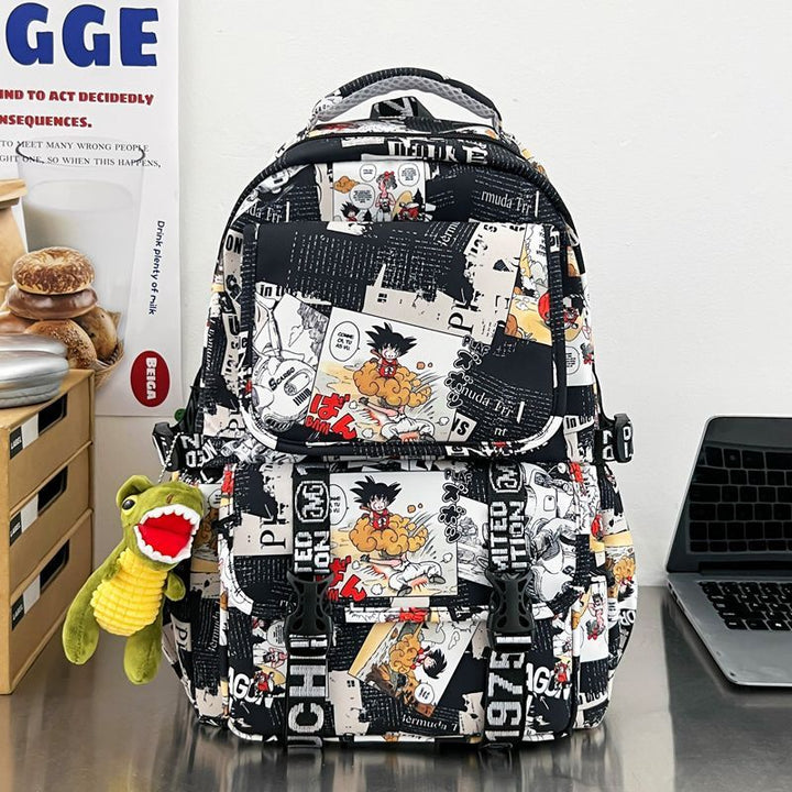 Rucksack Im Comic-Design mit Weichem Plüschanhänger Karnz