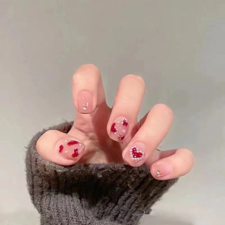 Künstlerisches Herz-Themen Press-On Nagelset