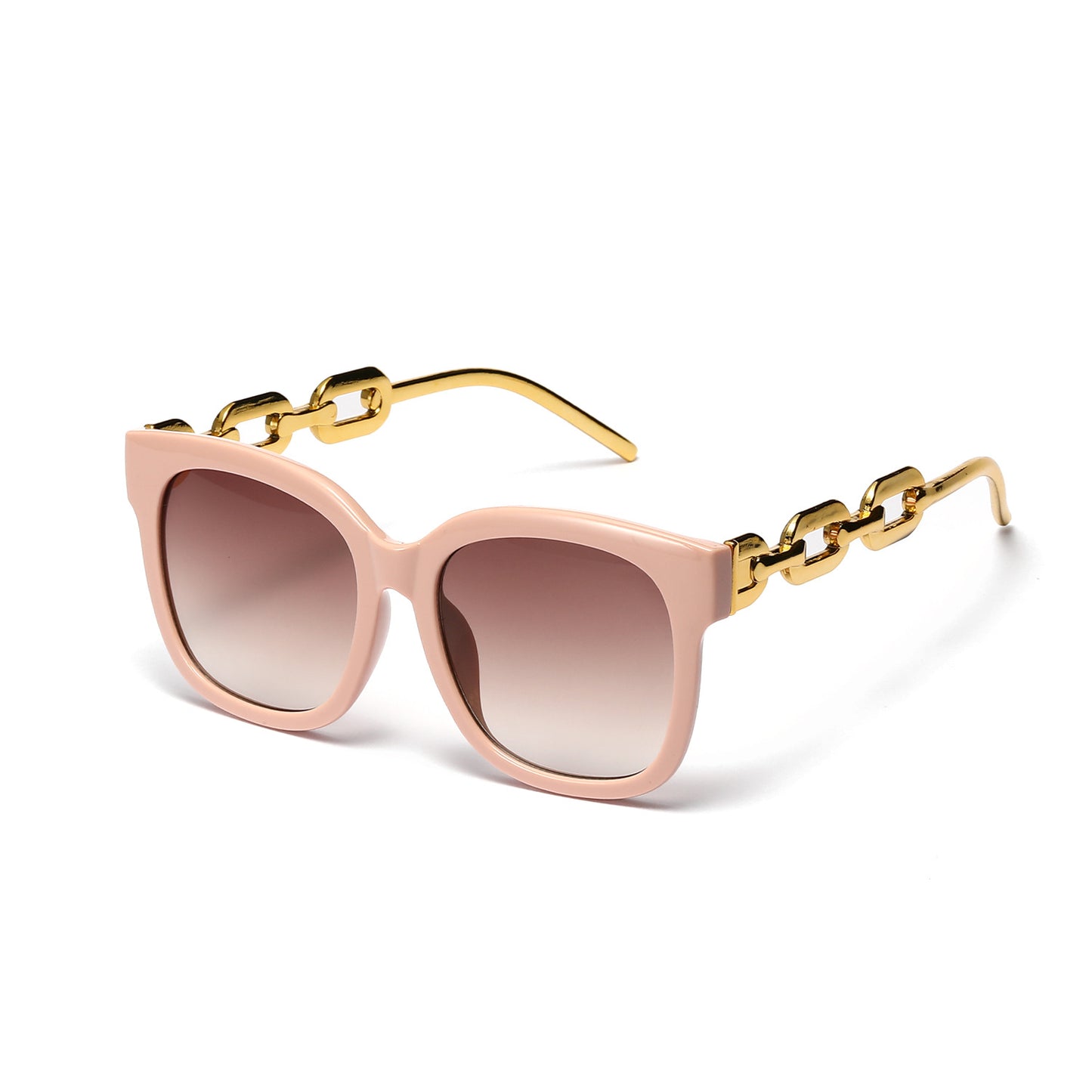 Damen modische oversized Sonnenbrille mit luxuriösem Kettenrahmen Karnz