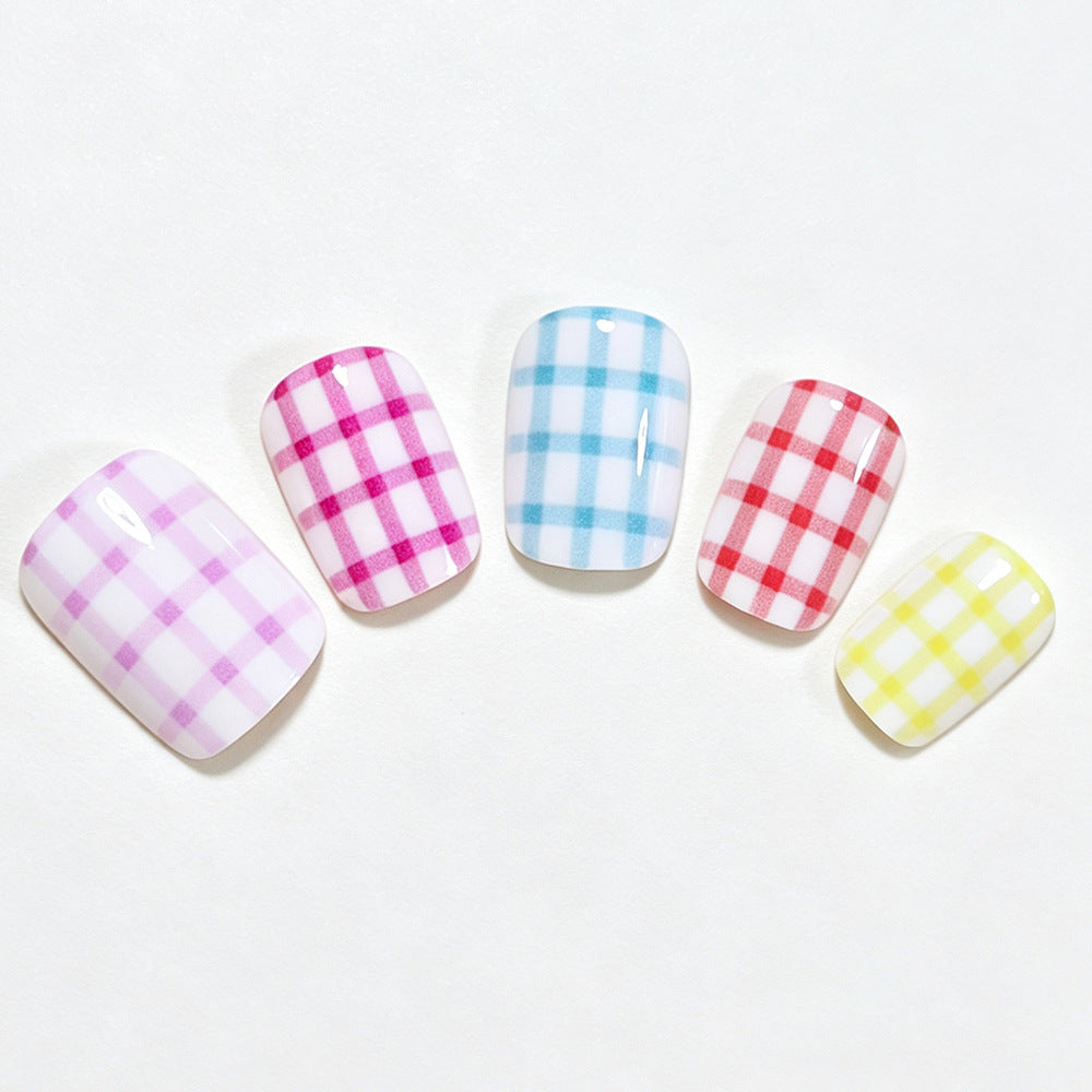 Gingham Muster Nagelkunst Wraps Karnz
