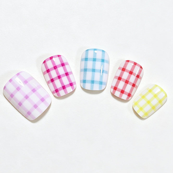 Gingham Muster Nagelkunst Wraps Karnz