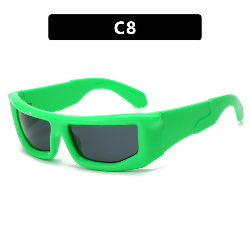 Damen sportliche Sonnenbrille mit breitem Rahmen und polarisierten Gläsern Karnz