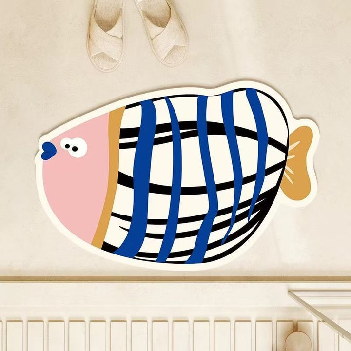 Verspielter fischförmiger Teppich