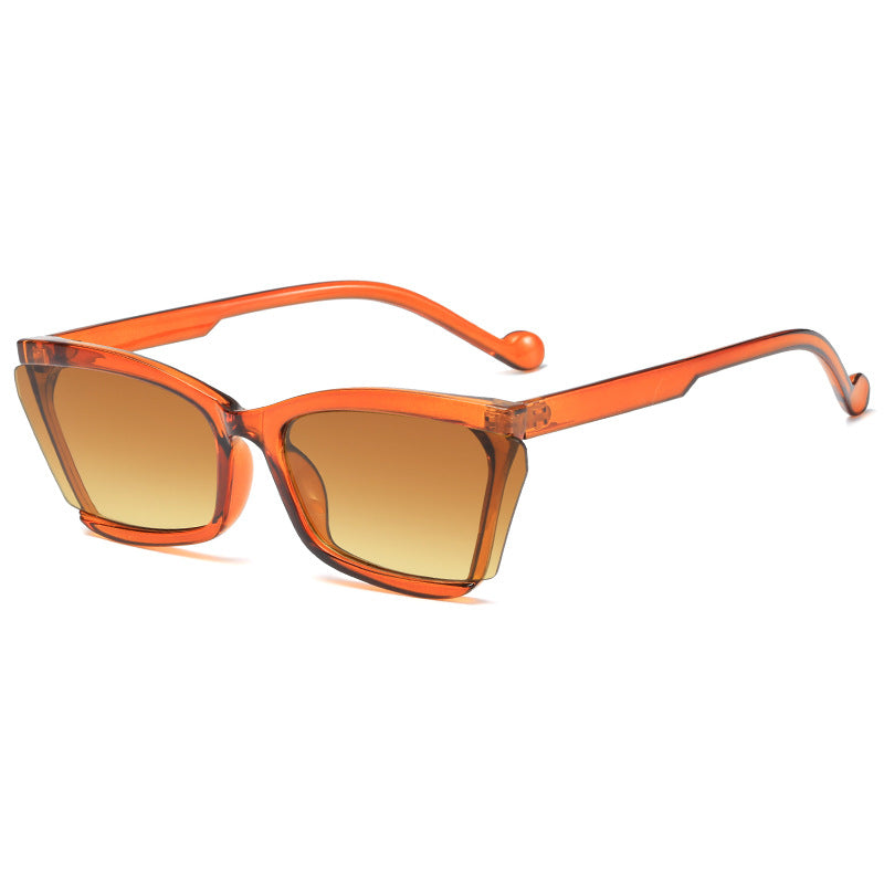 Damen modische Sonnenbrille mit einzigartigem rechteckigem Design und UV-Schutz Karnz