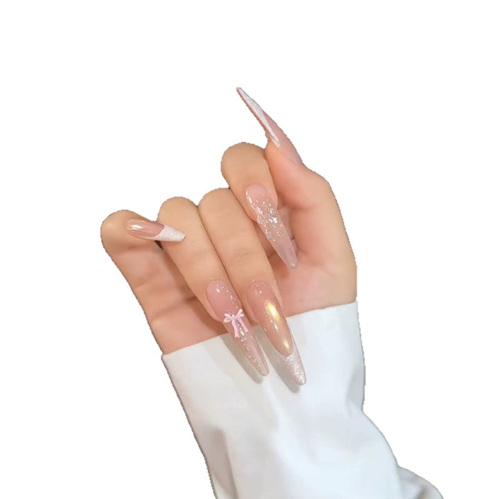 Elegantes Stiletto Druck-On-Nagelkunst-Set