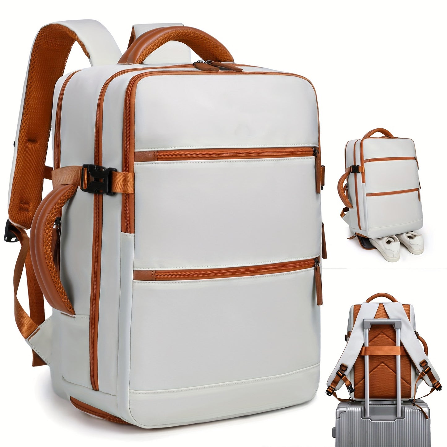 Unisex multifunktionaler Business-Rucksack mit gepolstertem Laptop-Fach und abnehmbarem Tragegriff Karnz