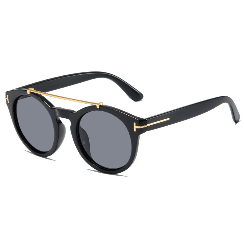 Damen modische Sonnenbrille mit eleganten runden Gläsern Karnz