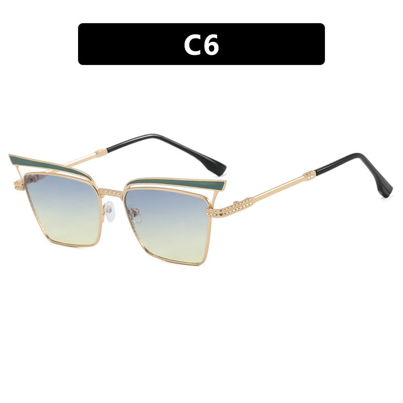 Damen quadratische Designer-Brille mit filigranem Metallrahmen Karnz