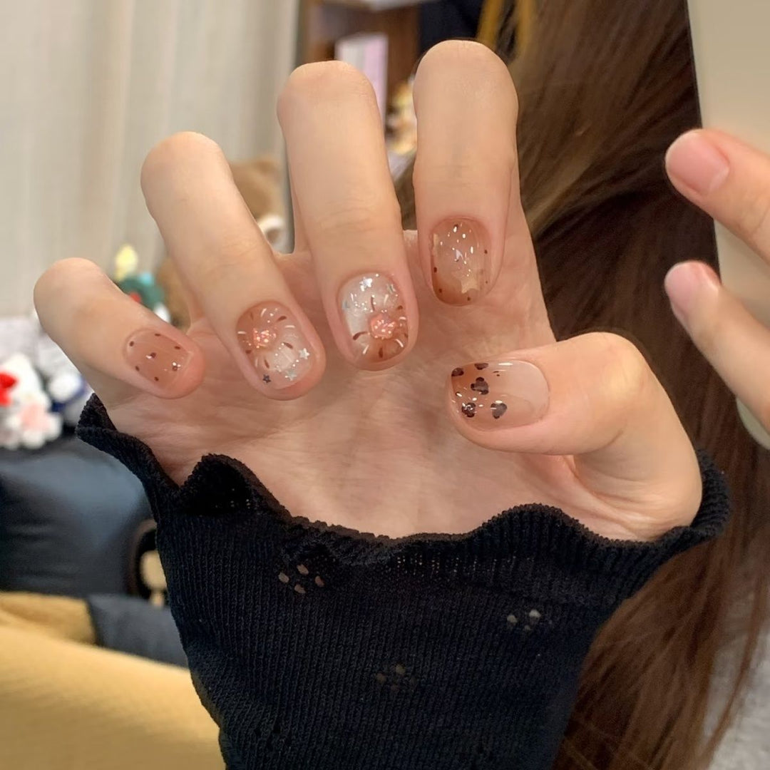 Premium Glitzernde Press-On Nagelerweiterungen Karnz