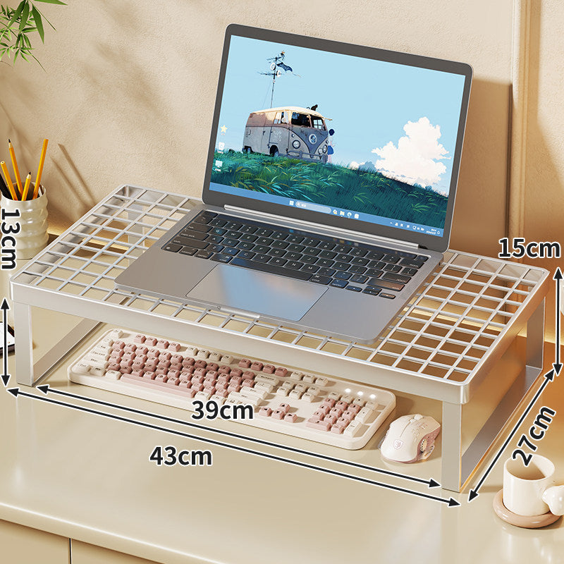 Erhöhter Mesh Laptop-Ständer mit Stauraum unter der Tastatur