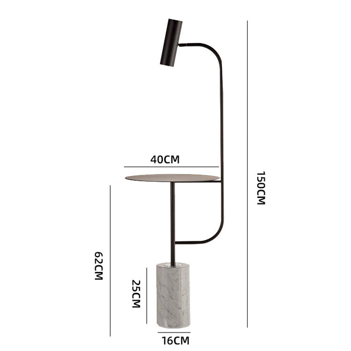 Moderne Marmor Basis Stehlampe mit integriertem Beistelltisch