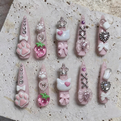 Verspieltes 3D-Nagelkunst-Set