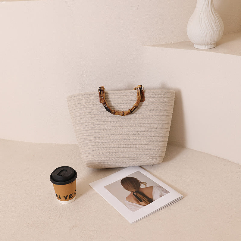 Damen Tragetasche mit elegantem geflochtenem Griff Karnz