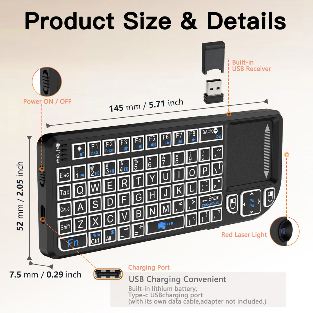 Tragbares Touchpad Mini Keyboard Karnz